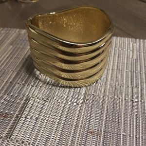 Inc International concepts gold cuff hinged bracel